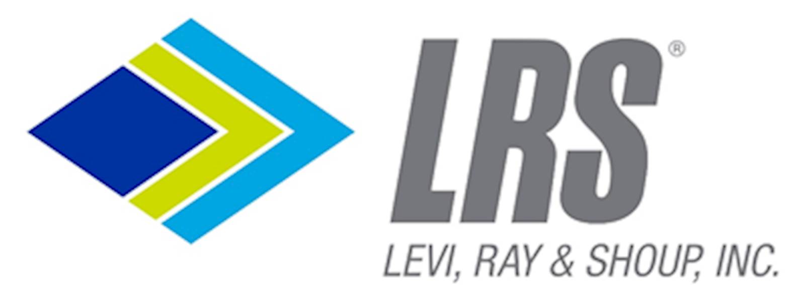 LRS: Levi, Ray & Shoup Inc. on white background witch colored chevron logo